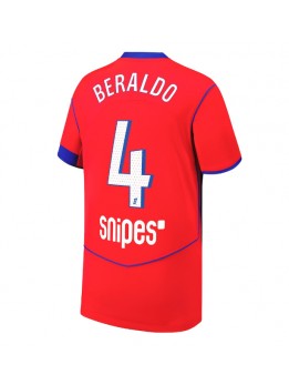 Muži Futbalové oblečenie Paris Saint-Germain Lucas Beraldo #4 2025-26 Krátky Rukáv - Tretina